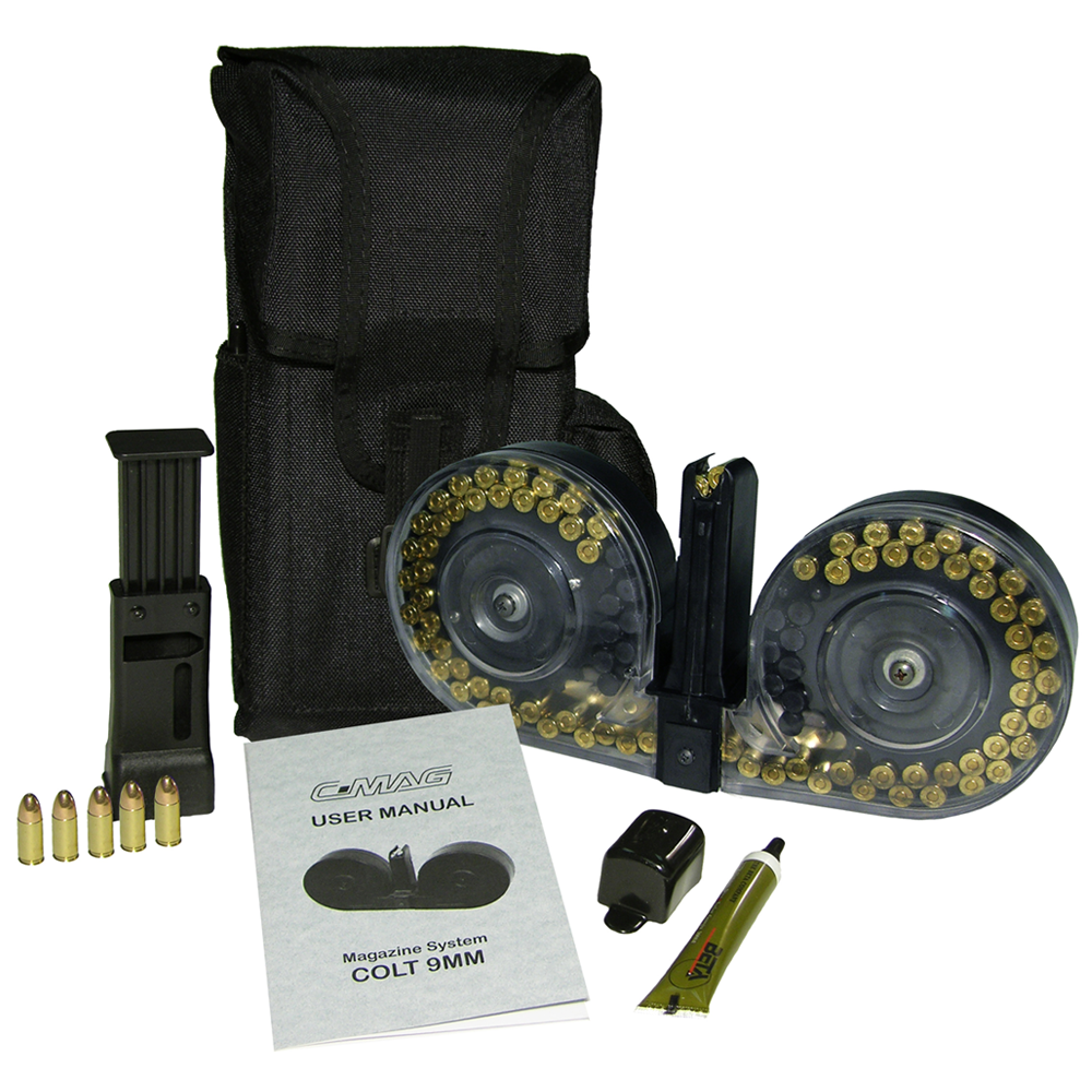 Beta 100 Round CMAG System Colt Clear with Black Pouch available at